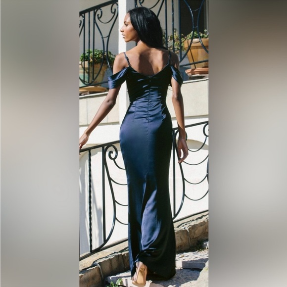 Lipsy London Navy Maxi Dress NWT Size 8 - Picture 2 of 6